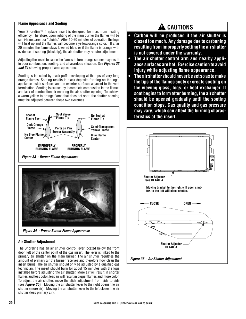 Cautions | Lennox Hearth Shoreline 33/40 DV INS User Manual | Page 20 / 38