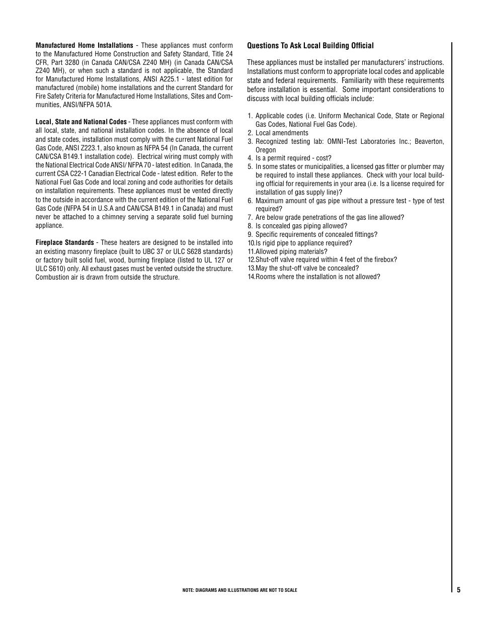 Lennox Hearth Shoreline 33/40 DV INS User Manual | Page 5 / 38