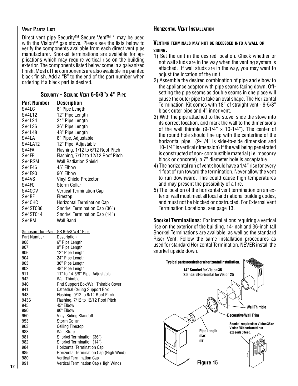 Lennox Hearth Gas Stove User Manual | Page 12 / 30