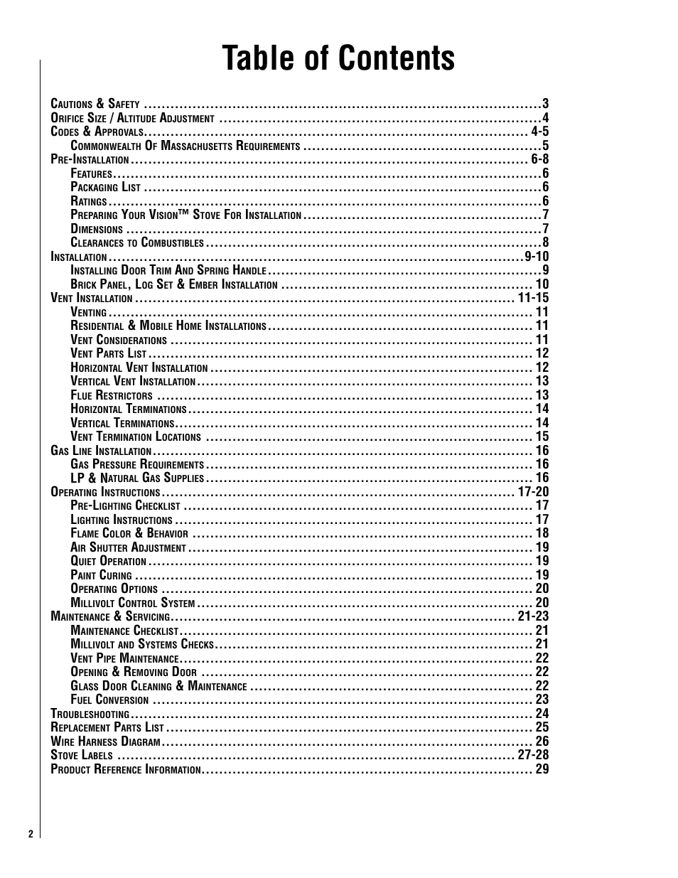 Lennox Hearth Gas Stove User Manual | Page 2 / 30