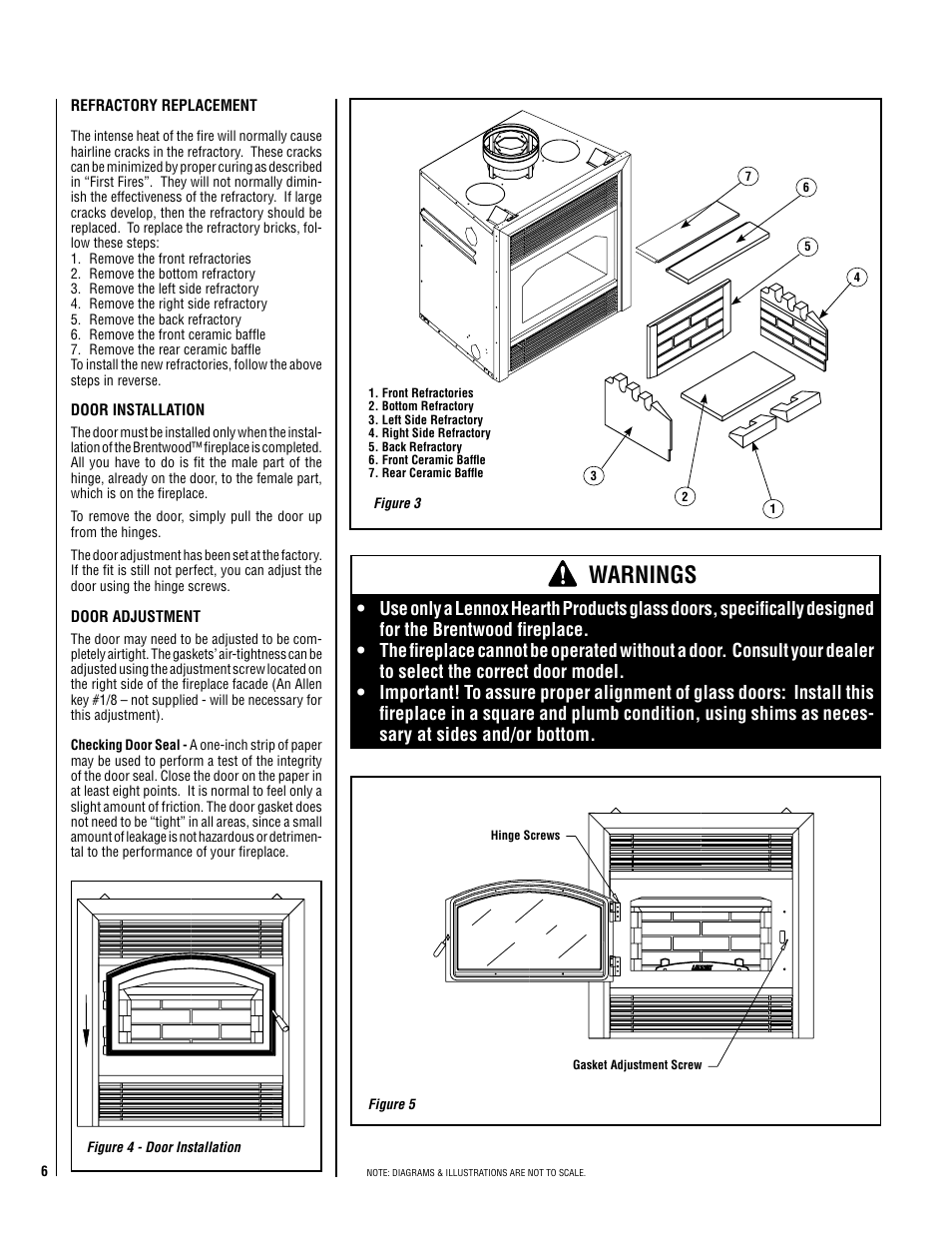 Warnings | Lennox Hearth Brentwood SP User Manual | Page 6 / 24