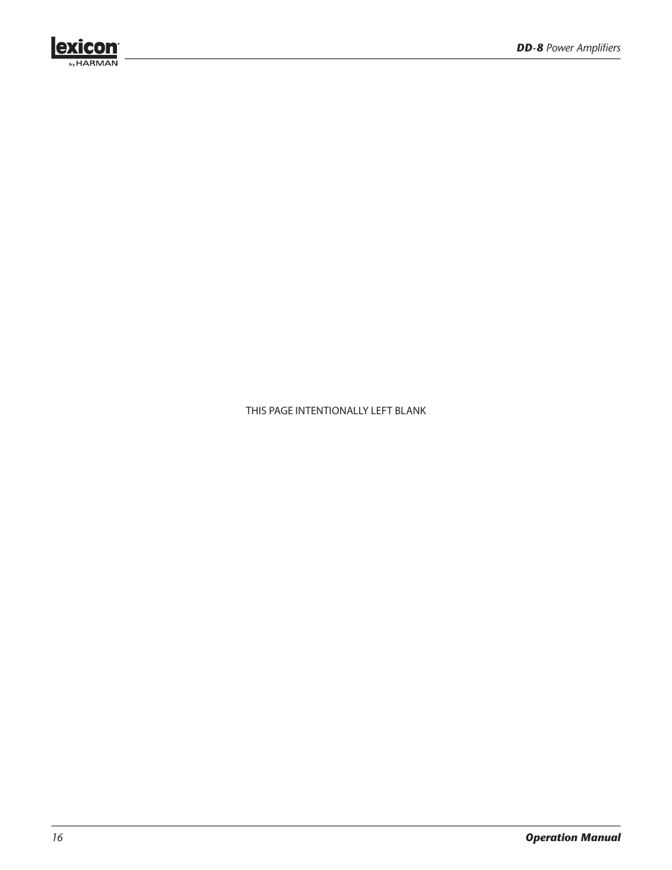 Lexicon Power Amplifiers DD-8 User Manual | Page 16 / 16