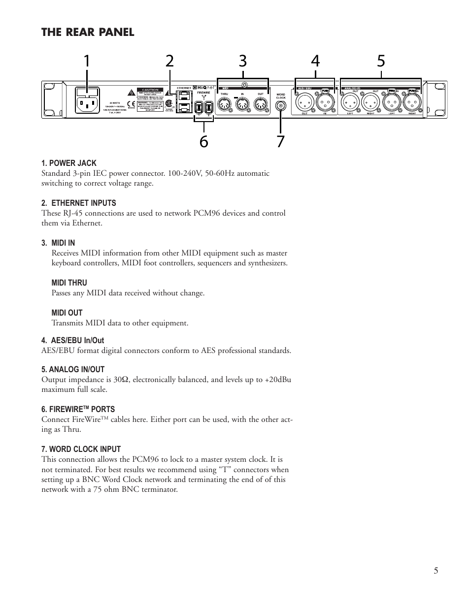 Lexicon Reverb/Effects Processor PCM96 User Manual | Page 11 / 68