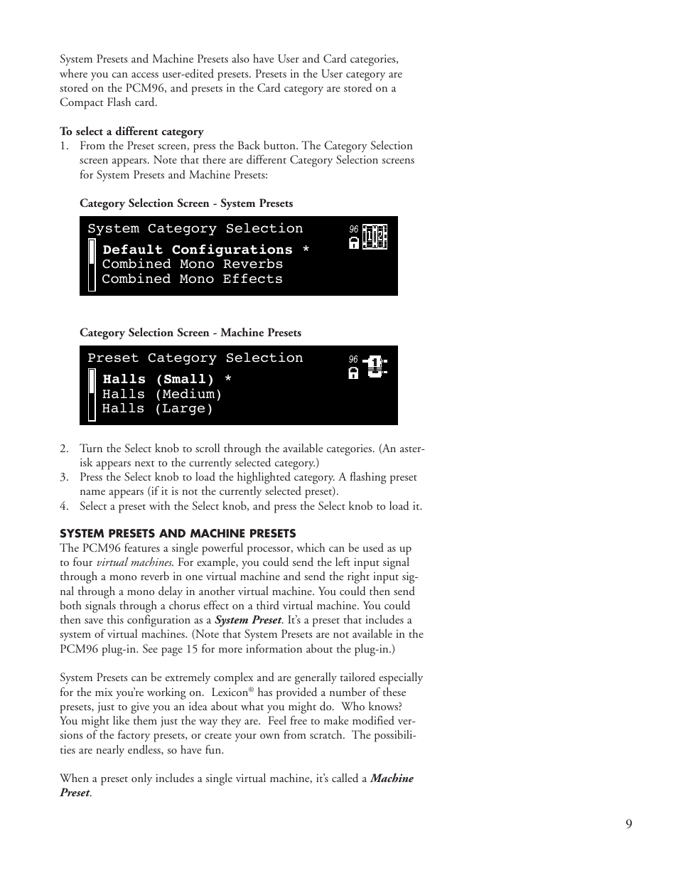 Lexicon Reverb/Effects Processor PCM96 User Manual | Page 15 / 68