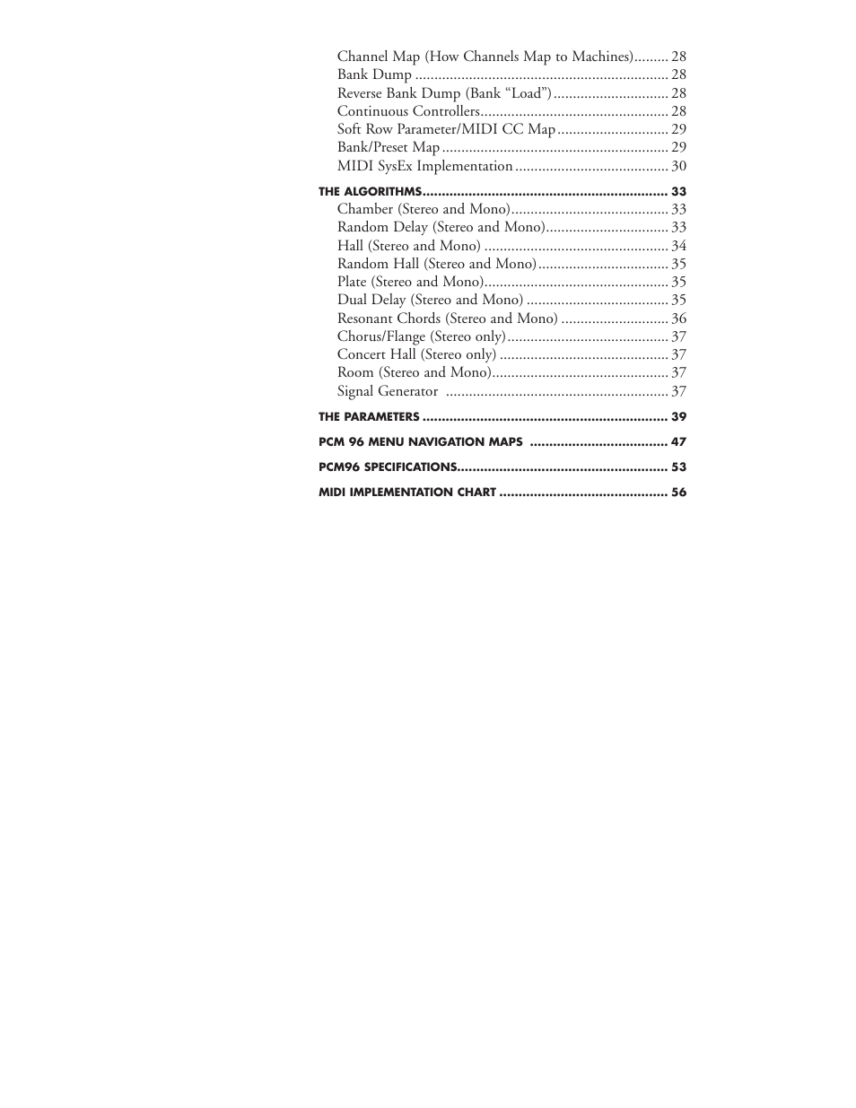 Lexicon Reverb/Effects Processor PCM96 User Manual | Page 6 / 68