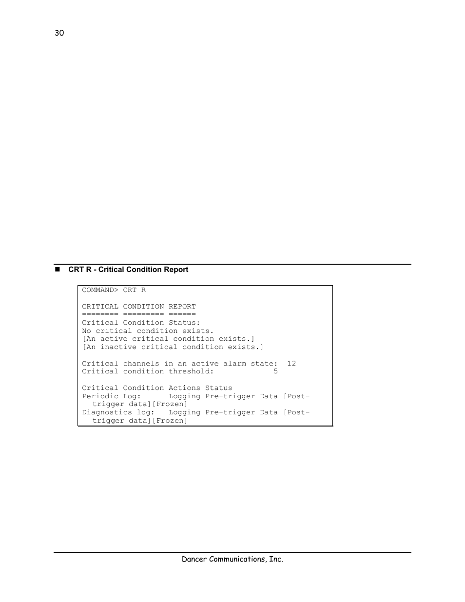 Crt r - critical condition report | Lexicon 570 User Manual | Page 35 / 70