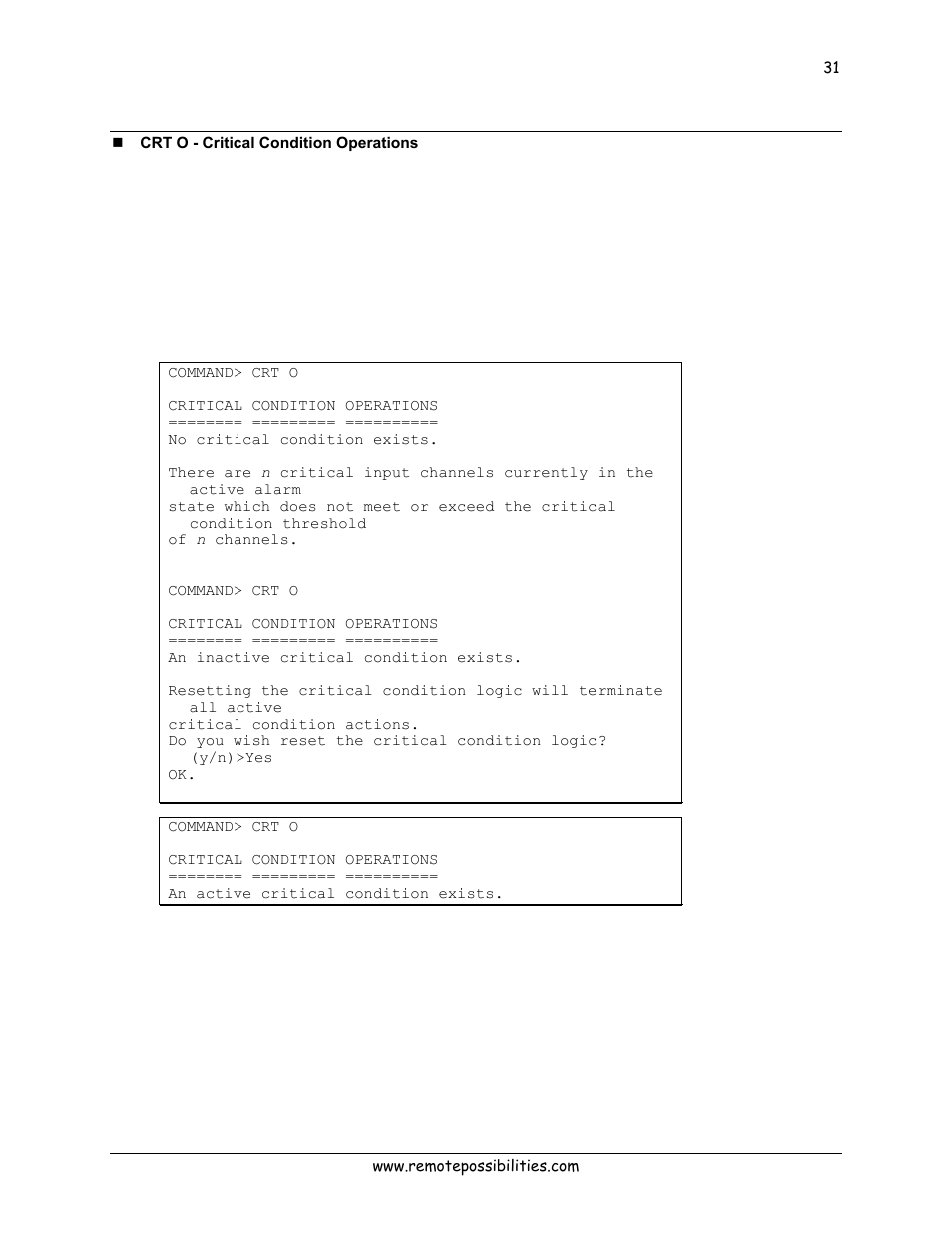 Crt o - critical condition operations | Lexicon 570 User Manual | Page 36 / 70