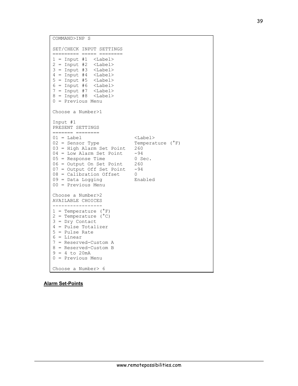 Alarm set-points | Lexicon 570 User Manual | Page 44 / 70