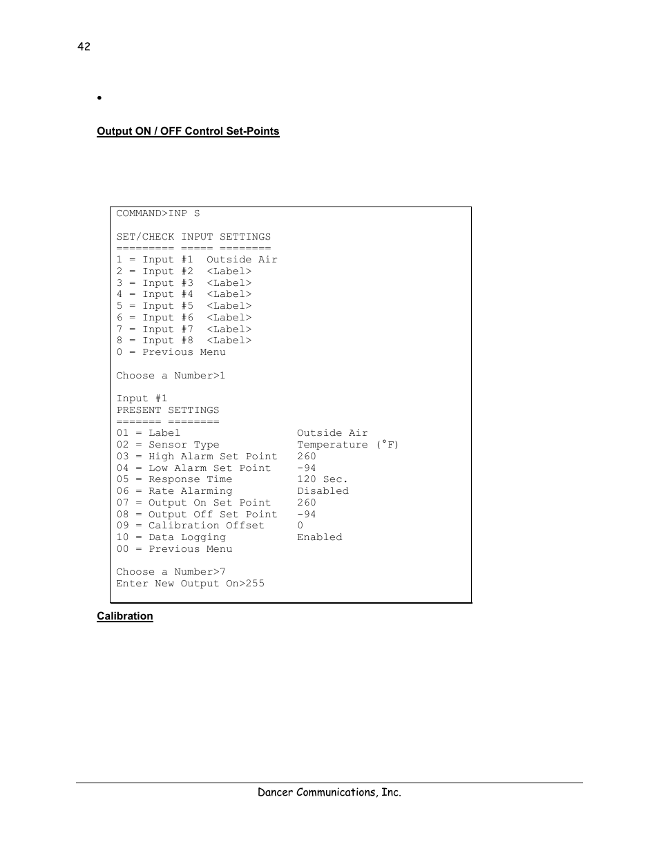 Output on / off control set-points, Calibration | Lexicon 570 User Manual | Page 47 / 70