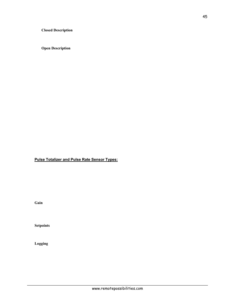 Pulse totalizer and pulse rate sensor types | Lexicon 570 User Manual | Page 50 / 70