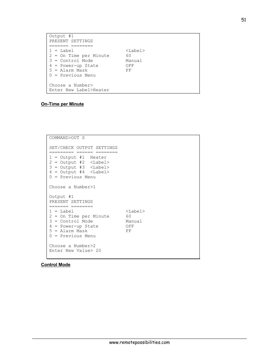 On-time per minute, Control mode | Lexicon 570 User Manual | Page 56 / 70