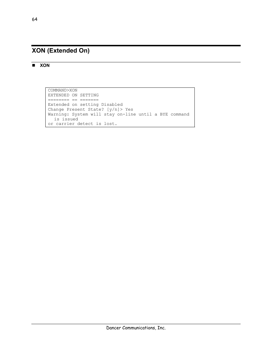 Xon (extended on) | Lexicon 570 User Manual | Page 69 / 70