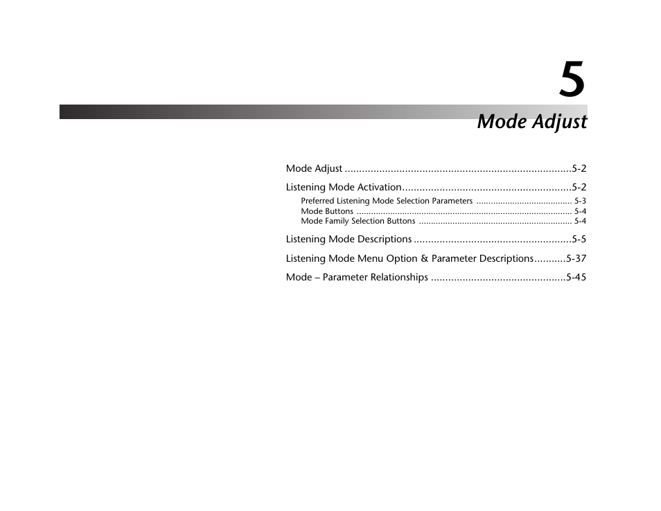 Mode adjust | Lexicon Digital Controller MC-12 User Manual | Page 127 / 208