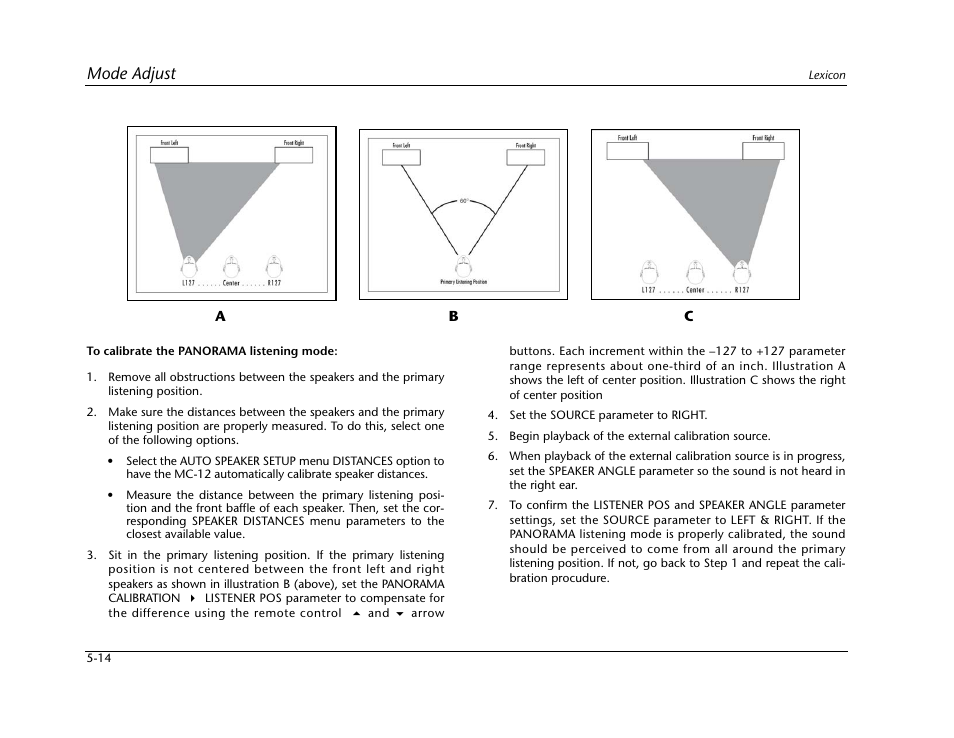 Mode adjust | Lexicon Digital Controller MC-12 User Manual | Page 140 / 208