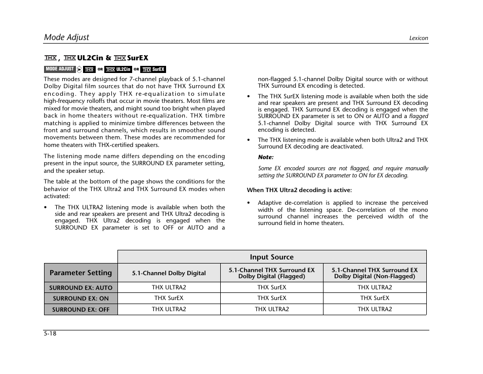 Mode adjust | Lexicon Digital Controller MC-12 User Manual | Page 144 / 208