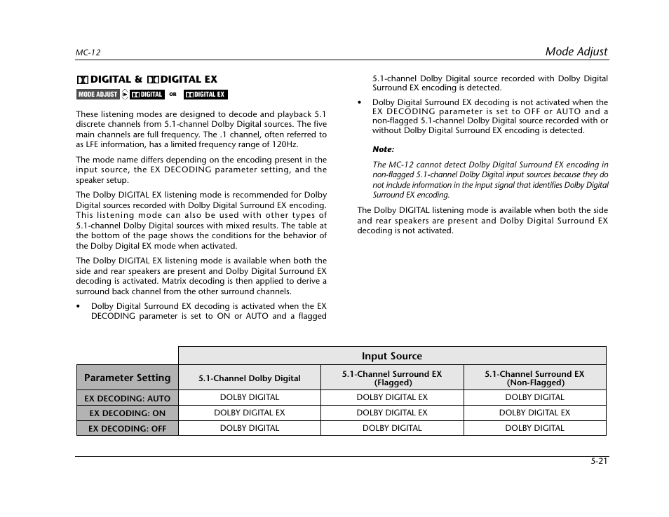 Mode adjust | Lexicon Digital Controller MC-12 User Manual | Page 147 / 208