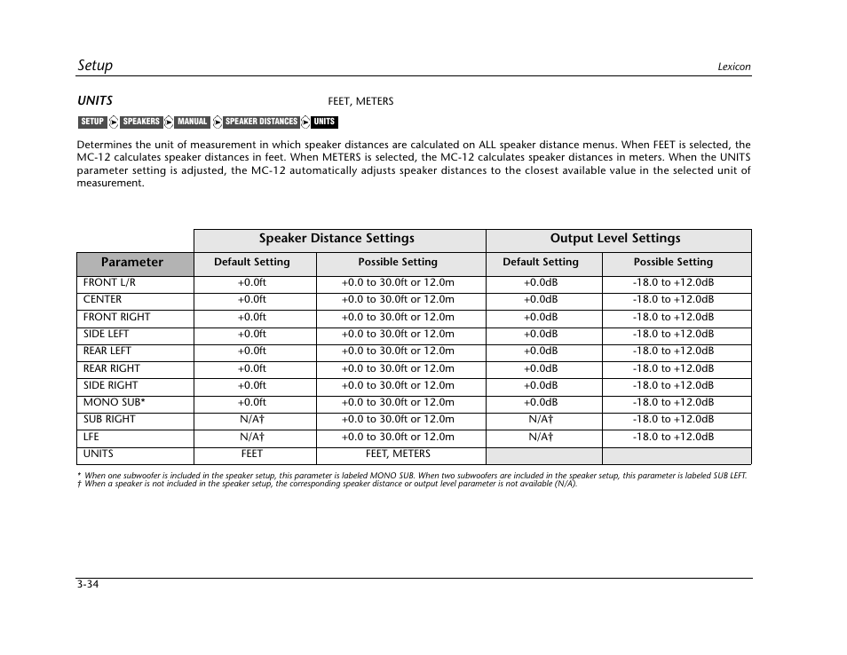 Setup | Lexicon Digital Controller MC-12 User Manual | Page 78 / 208