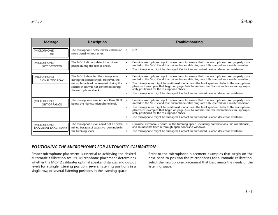 Setup | Lexicon Digital Controller MC-12 User Manual | Page 85 / 208