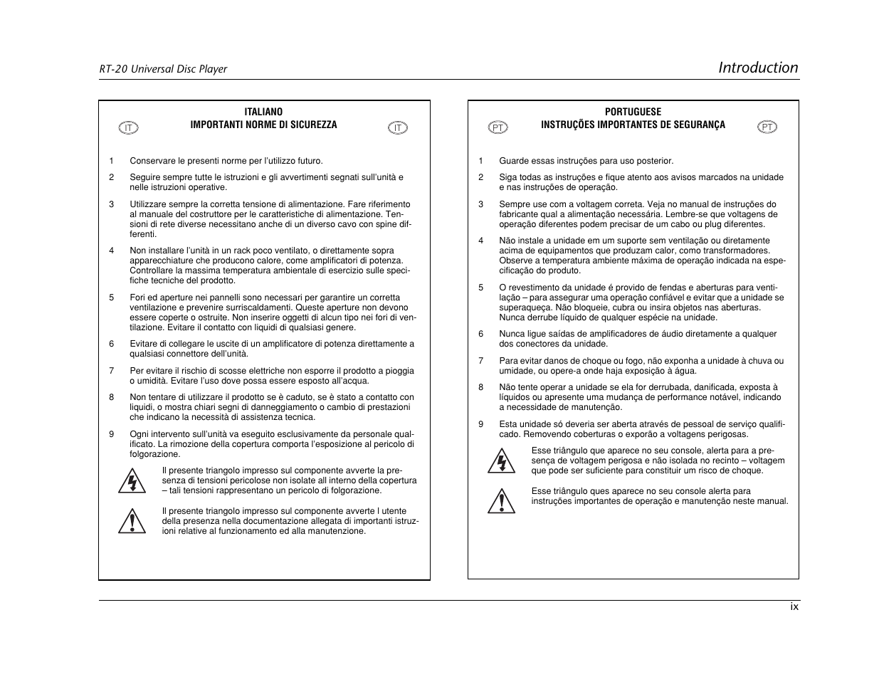 Introduction | Lexicon Universal Disc Player RT-20 User Manual | Page 11 / 140