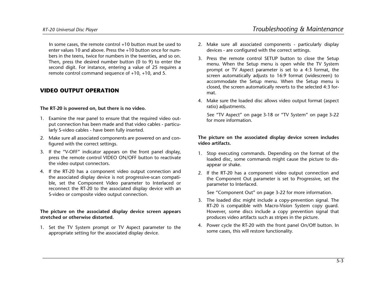 Troubleshooting & maintenance | Lexicon Universal Disc Player RT-20 User Manual | Page 117 / 140