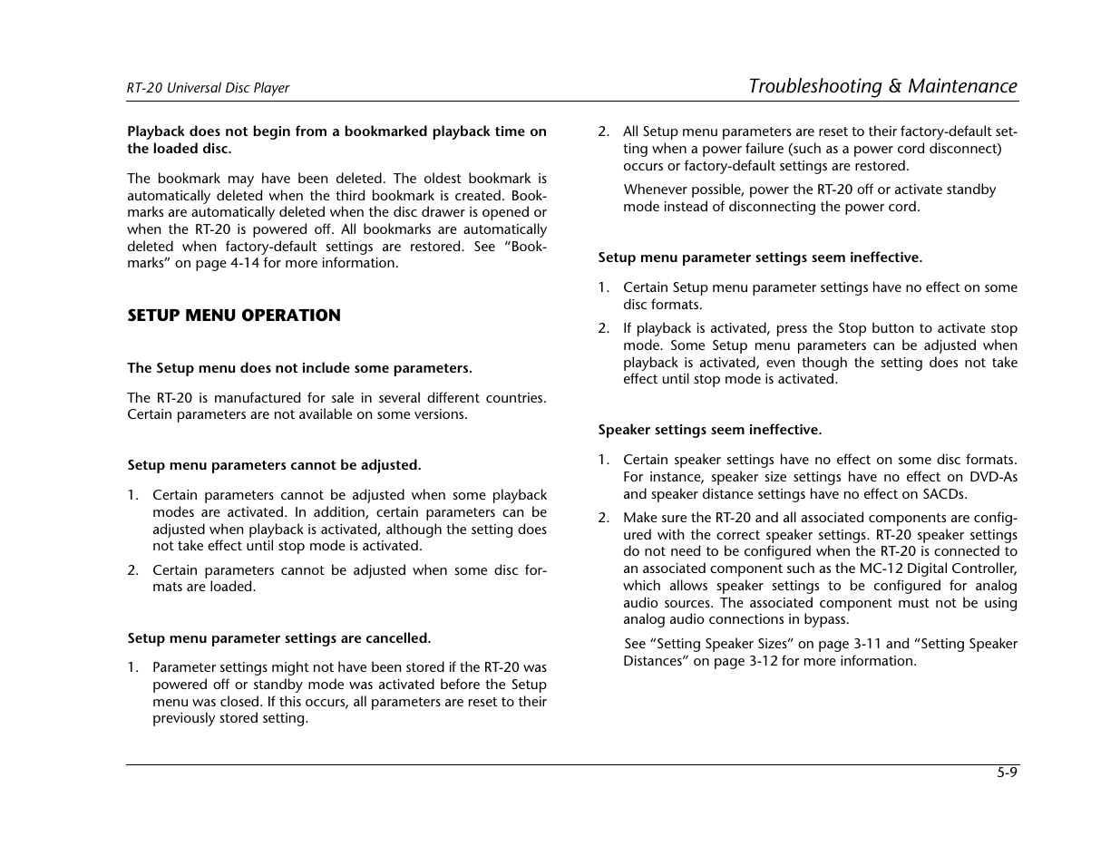 Troubleshooting & maintenance | Lexicon Universal Disc Player RT-20 User Manual | Page 123 / 140
