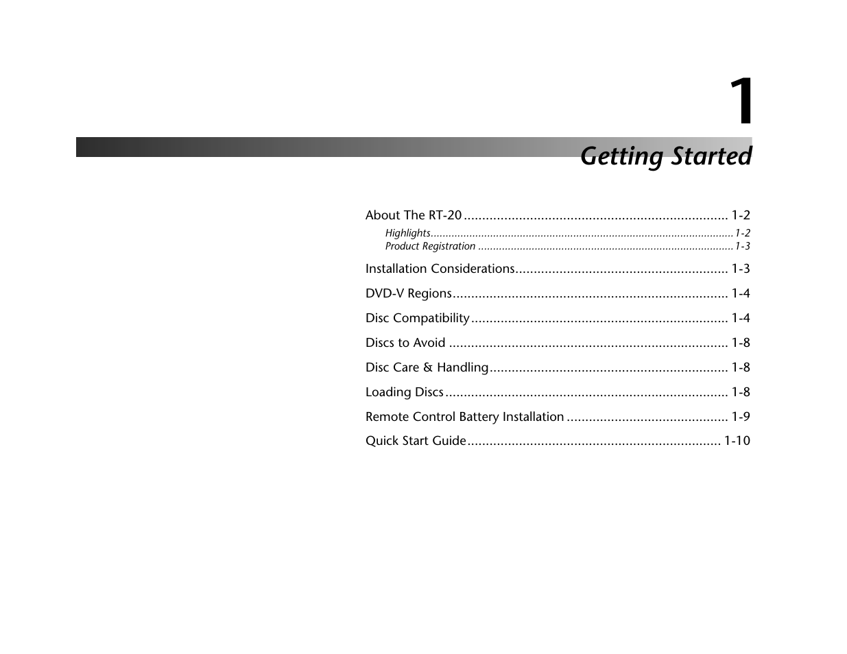 Getting started | Lexicon Universal Disc Player RT-20 User Manual | Page 15 / 140