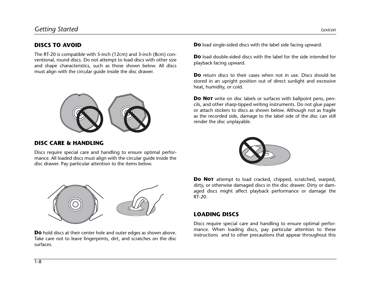 Getting started | Lexicon Universal Disc Player RT-20 User Manual | Page 22 / 140