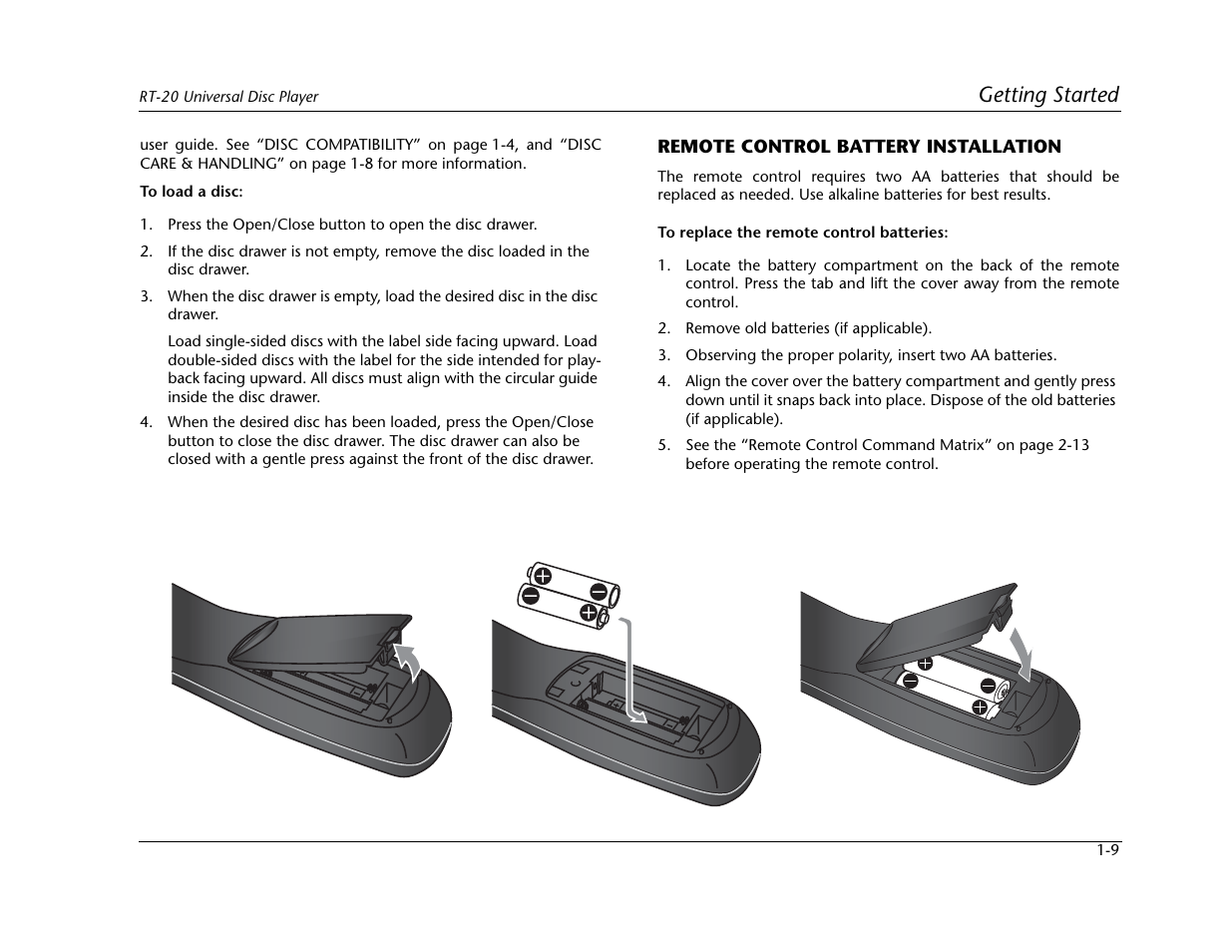 Getting started | Lexicon Universal Disc Player RT-20 User Manual | Page 23 / 140