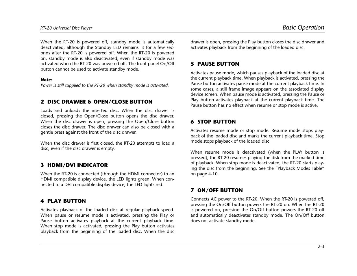 Basic operation | Lexicon Universal Disc Player RT-20 User Manual | Page 29 / 140