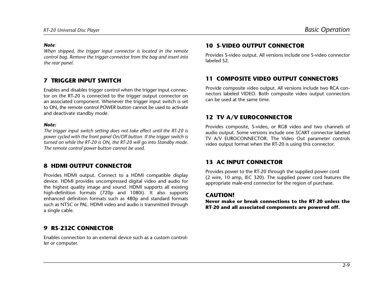Basic operation | Lexicon Universal Disc Player RT-20 User Manual | Page 35 / 140
