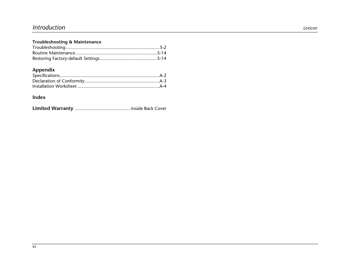Introduction | Lexicon Universal Disc Player RT-20 User Manual | Page 8 / 140