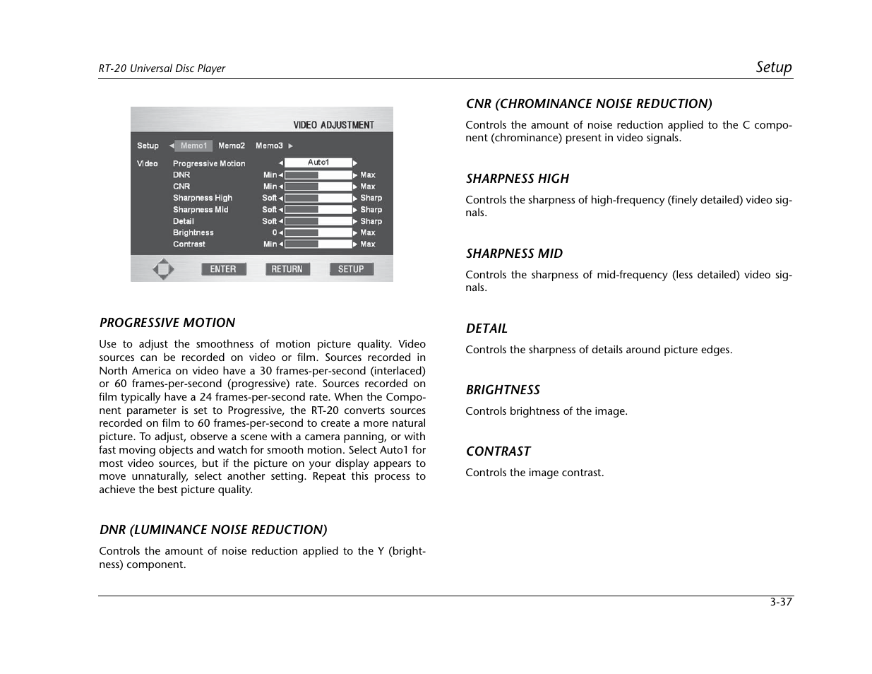 Setup | Lexicon Universal Disc Player RT-20 User Manual | Page 81 / 140