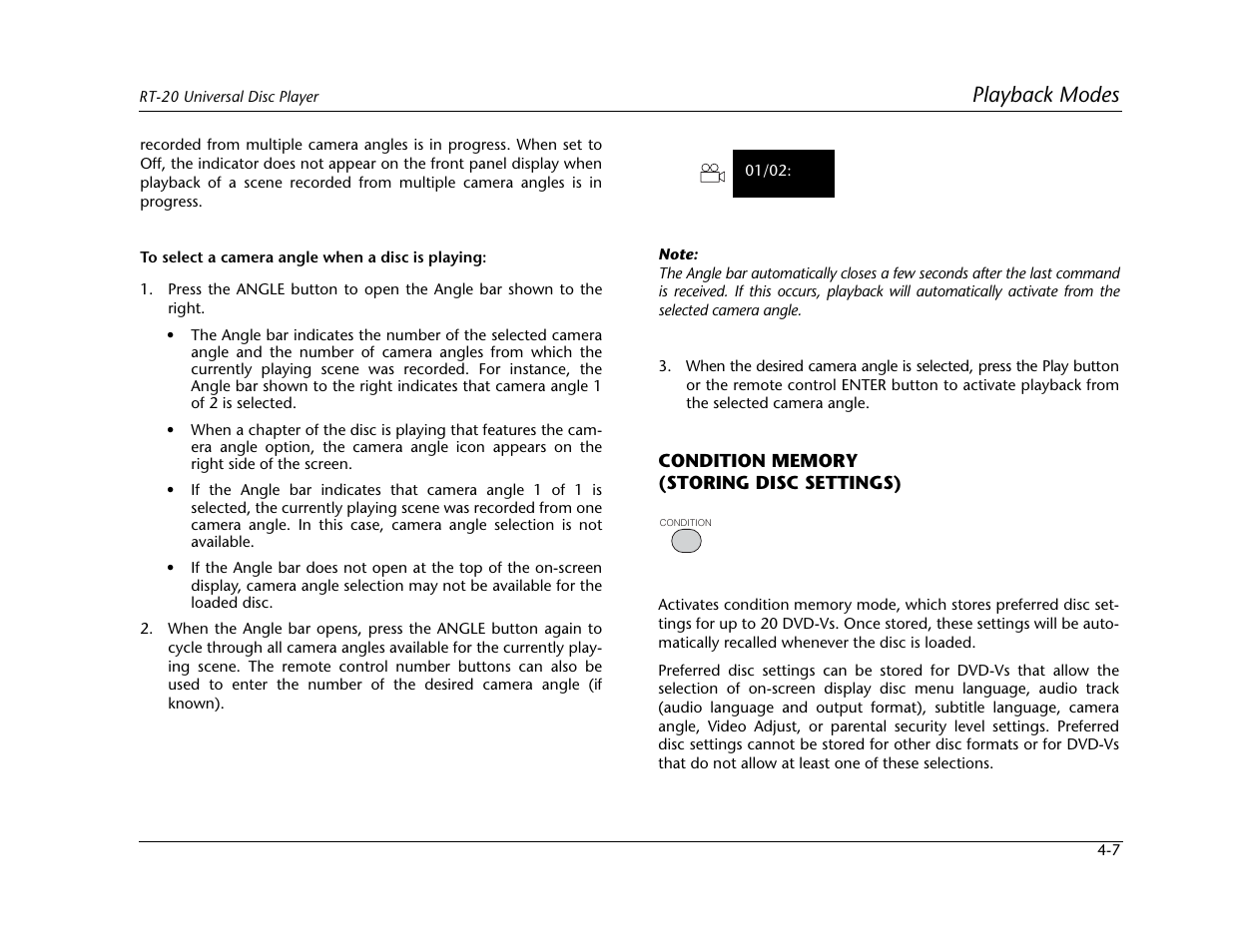 Playback modes | Lexicon Universal Disc Player RT-20 User Manual | Page 93 / 140