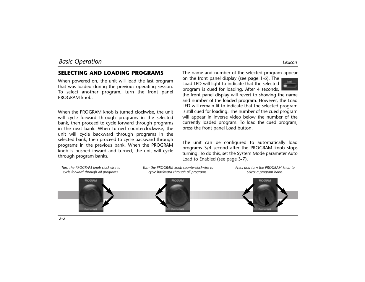 Basic operation | Lexicon MPX 550 User Manual | Page 30 / 111