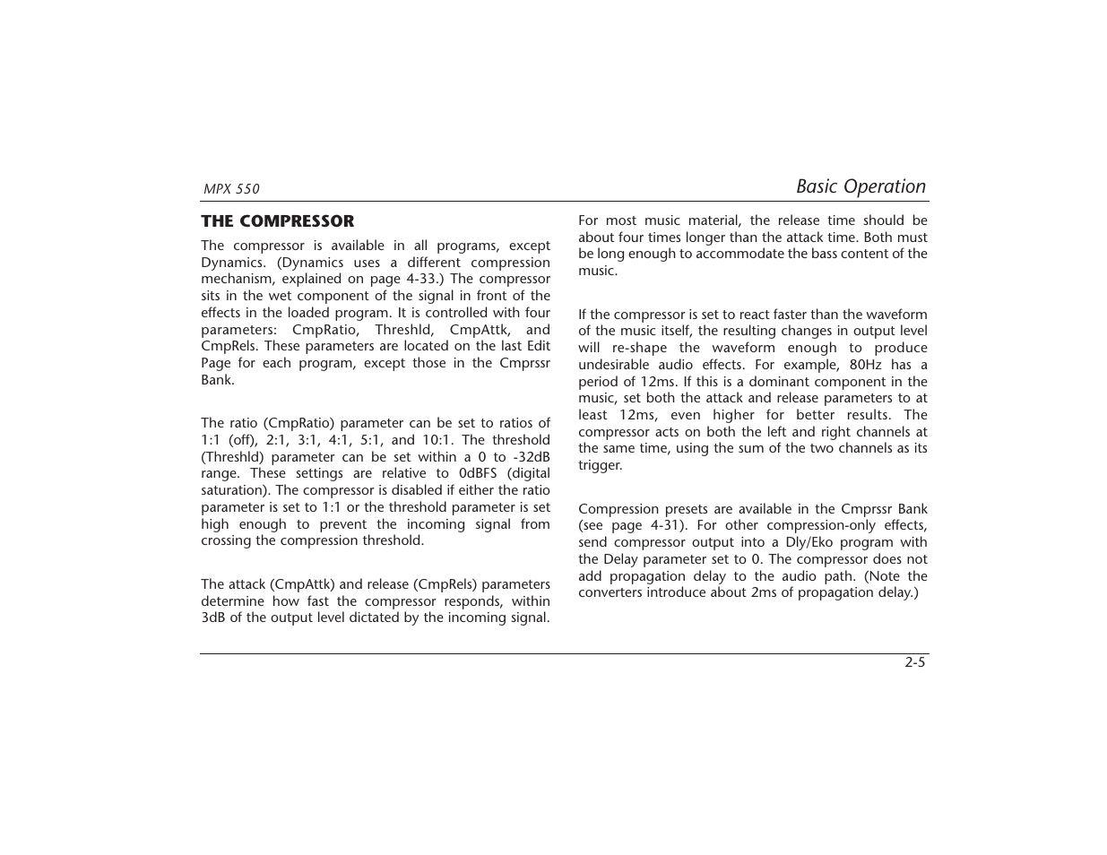 Lexicon MPX 550 User Manual | Page 33 / 111