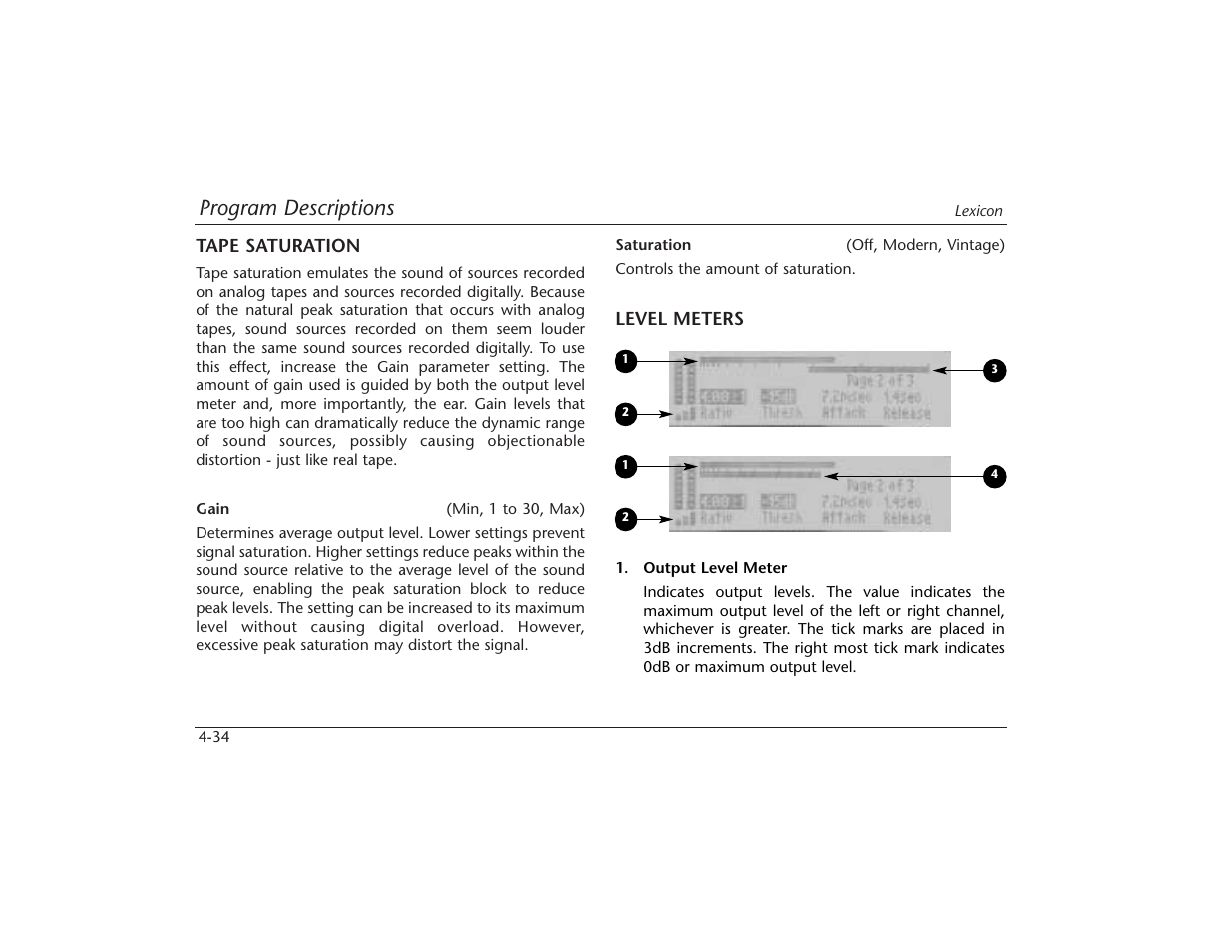 Program descriptions | Lexicon MPX 550 User Manual | Page 78 / 111