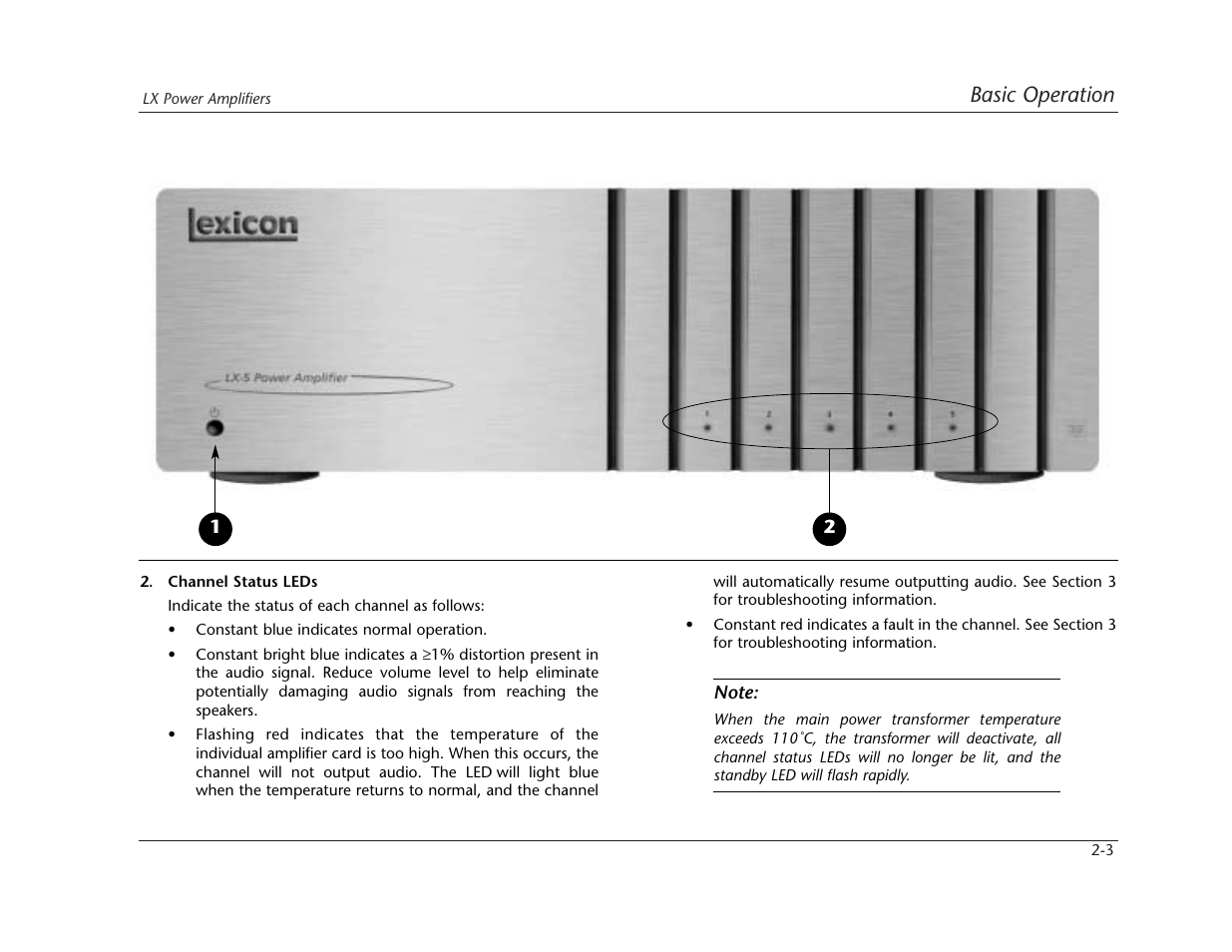 Basic operation | Lexicon LX-7 User Manual | Page 11 / 27