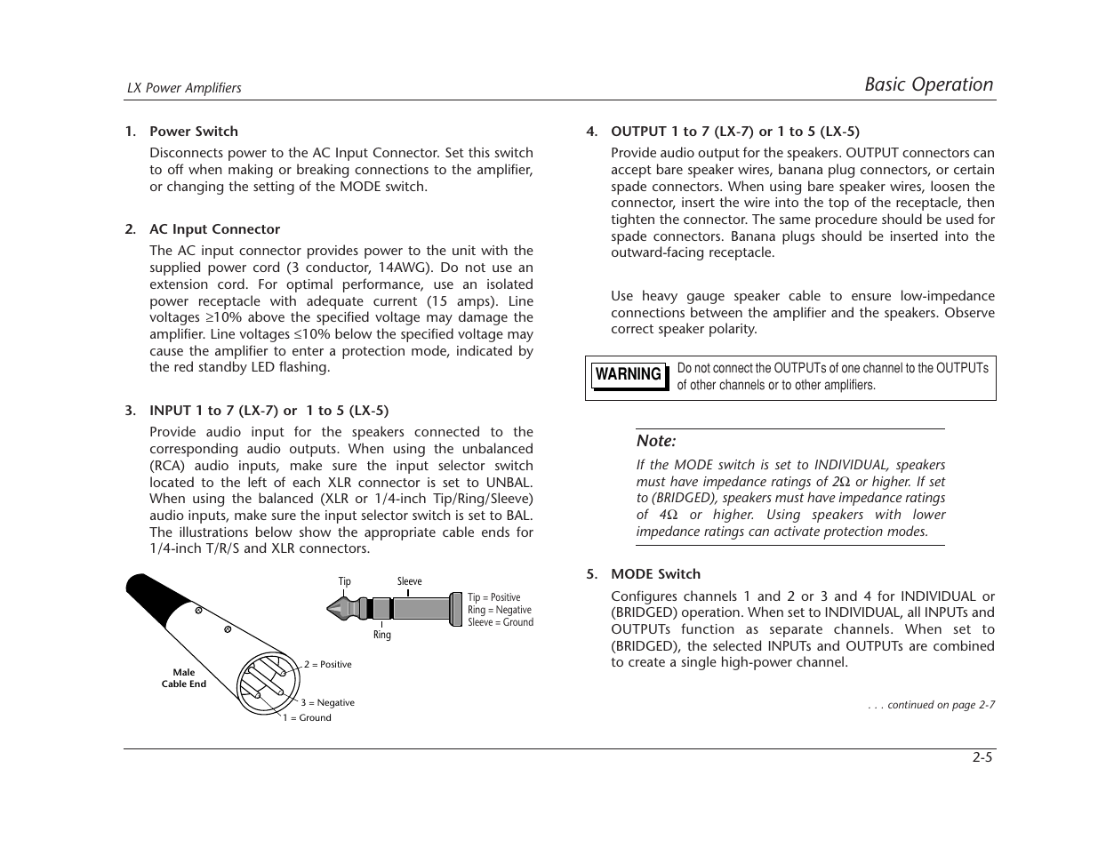 Basic operation | Lexicon LX-7 User Manual | Page 13 / 27