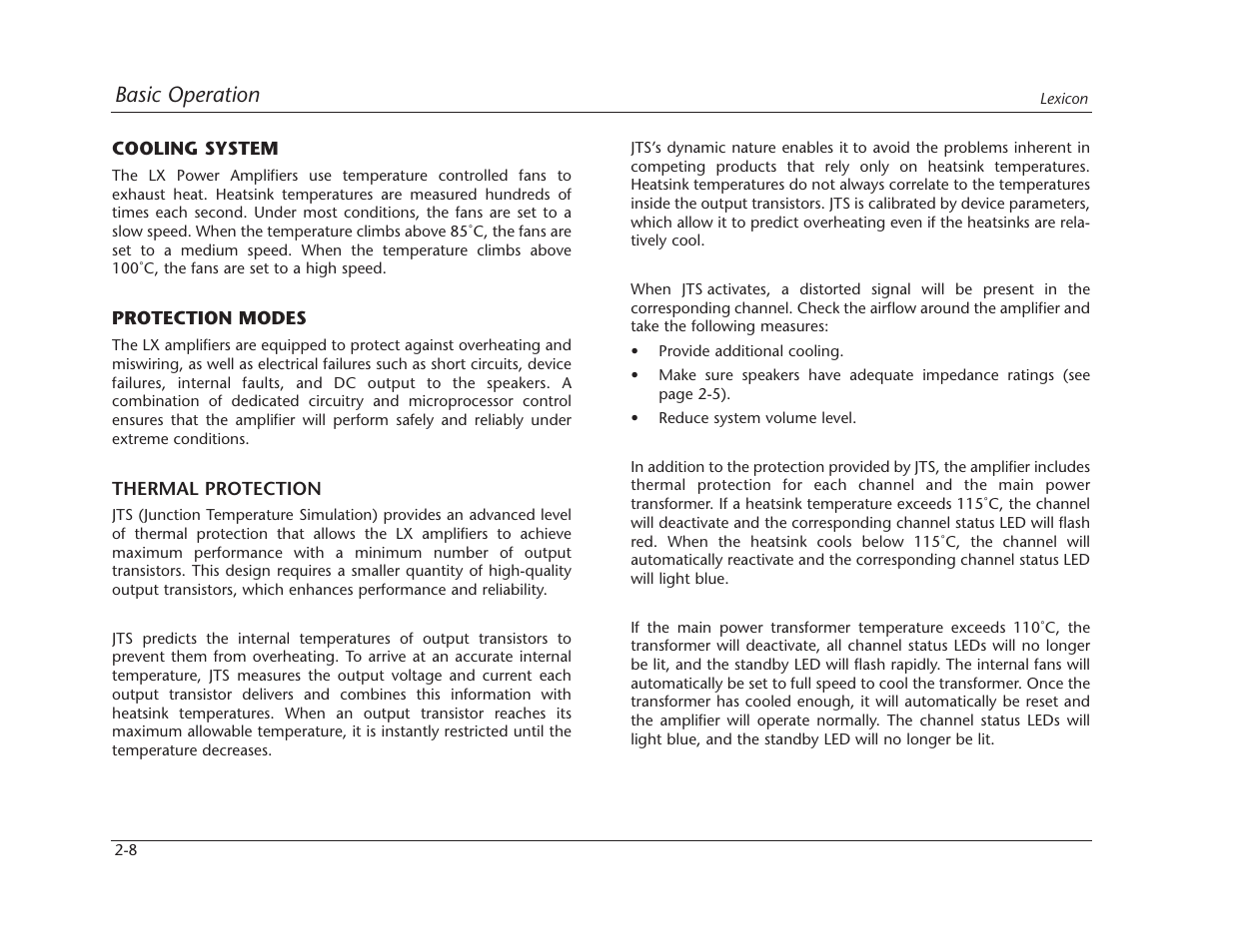 Basic operation | Lexicon LX-7 User Manual | Page 16 / 27
