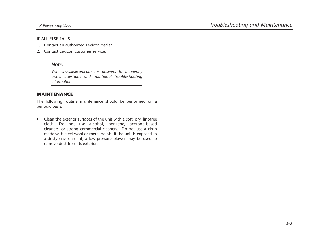 Lexicon LX-7 User Manual | Page 20 / 27