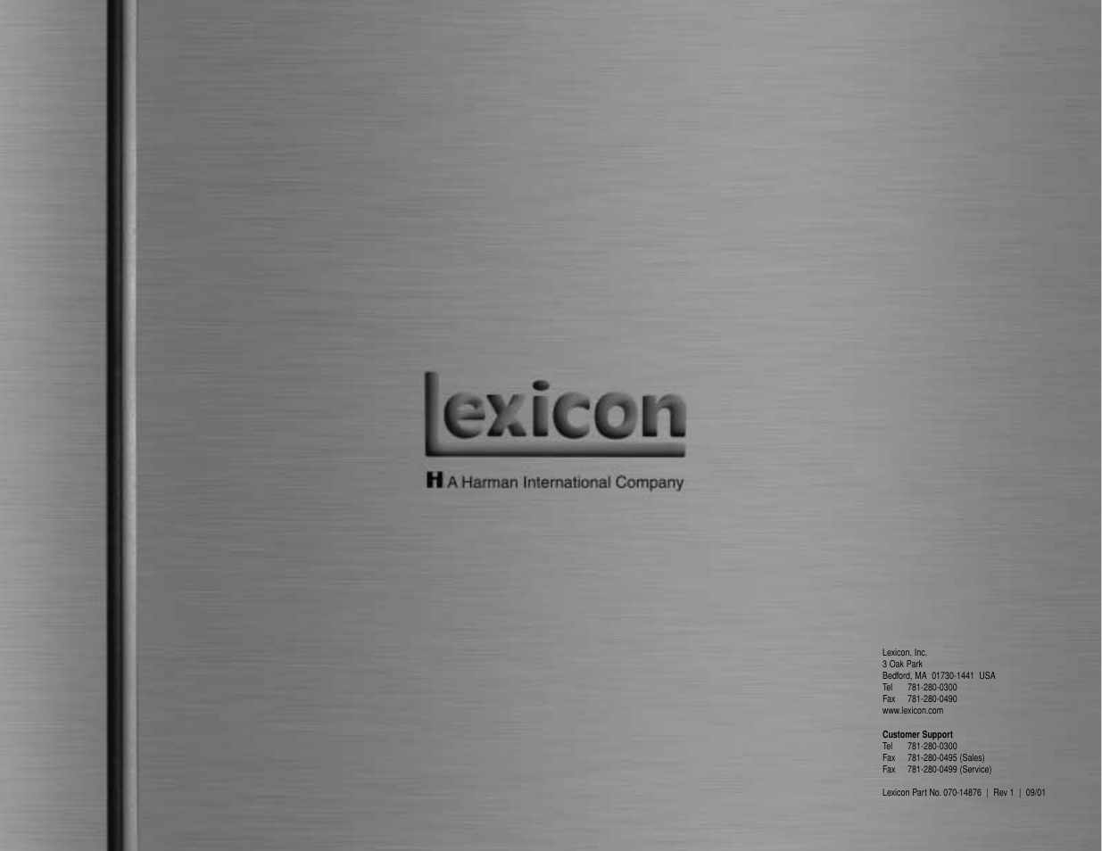 Lexicon LX-7 User Manual | Page 26 / 27