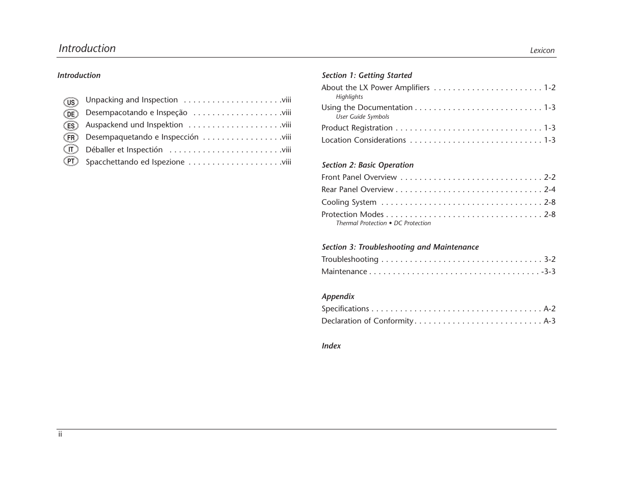 Introduction | Lexicon LX-7 User Manual | Page 4 / 27