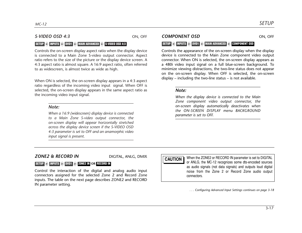 Setup | Lexicon MC-12 Digital Controller Lexicon MC-12 User Manual | Page 59 / 194