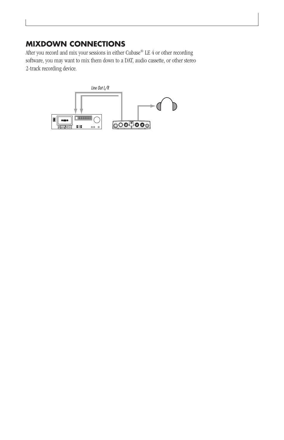Mixdown connections | Lexicon Alpha Desktop Recording Studio User Manual | Page 15 / 36