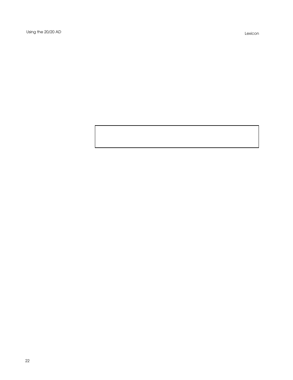 Lexicon 20/20 AD User Manual | Page 26 / 31