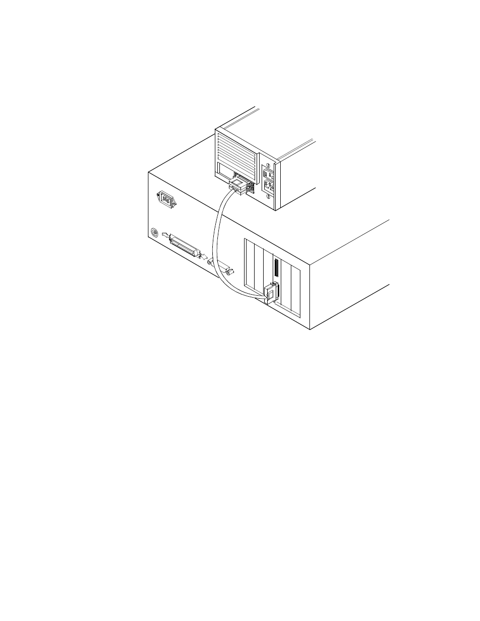 Figure2.12 external cable to external scsi device, External cable to external scsi device | LSI SYM22801 User Manual | Page 31 / 80