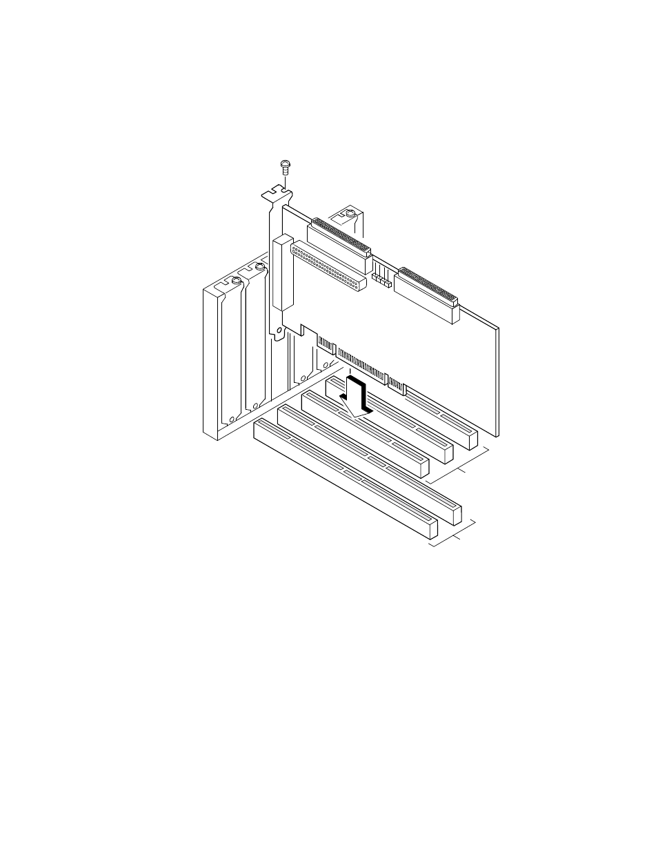 Figure2.2 inserting the host adapter, 3 connecting the scsi peripherals, Connecting the scsi peripherals | Inserting the host adapter, Figure 2.2 | LSI 21003 User Manual | Page 22 / 72