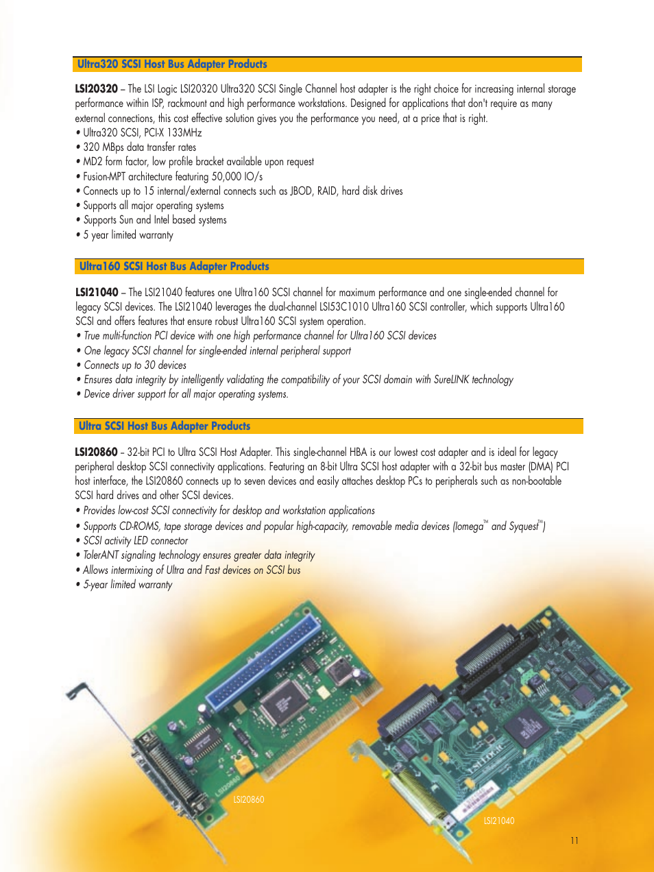 LSI MegaRAID Adapters Host Bus Adapters User Manual | Page 11 / 16