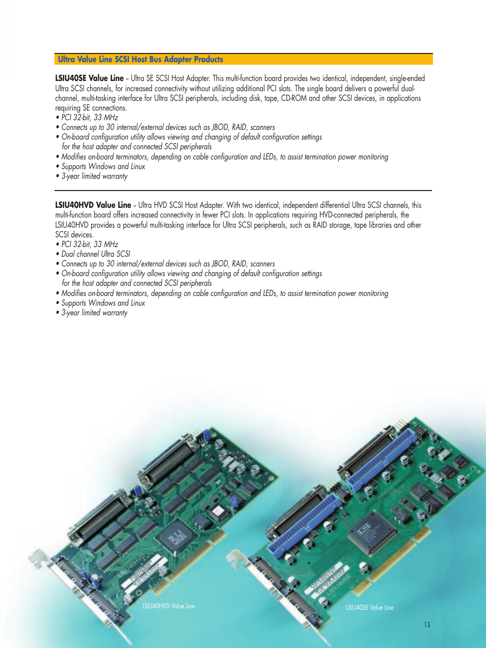 LSI MegaRAID Adapters Host Bus Adapters User Manual | Page 13 / 16