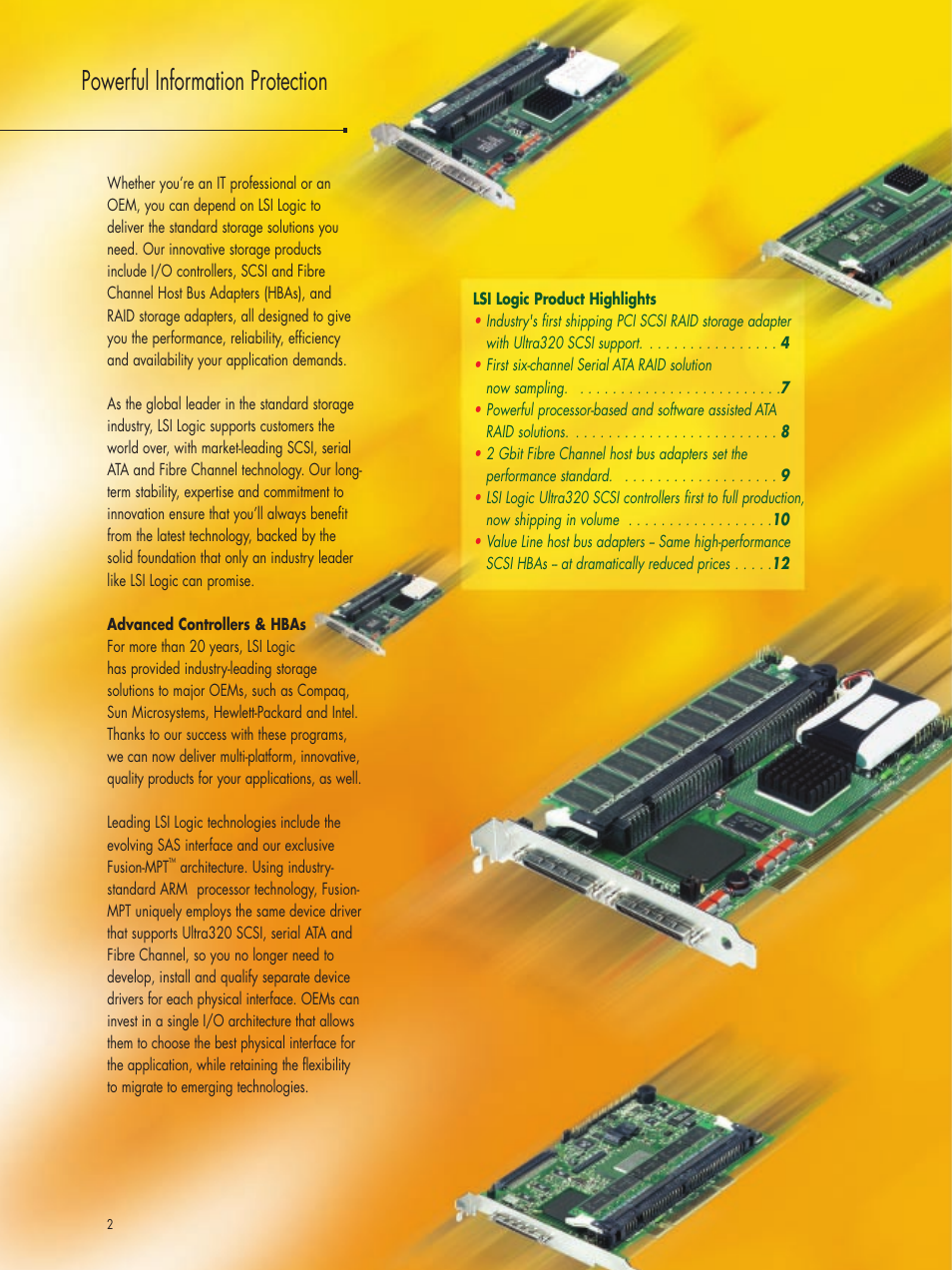 Powerful information protection | LSI MegaRAID Adapters Host Bus Adapters User Manual | Page 2 / 16